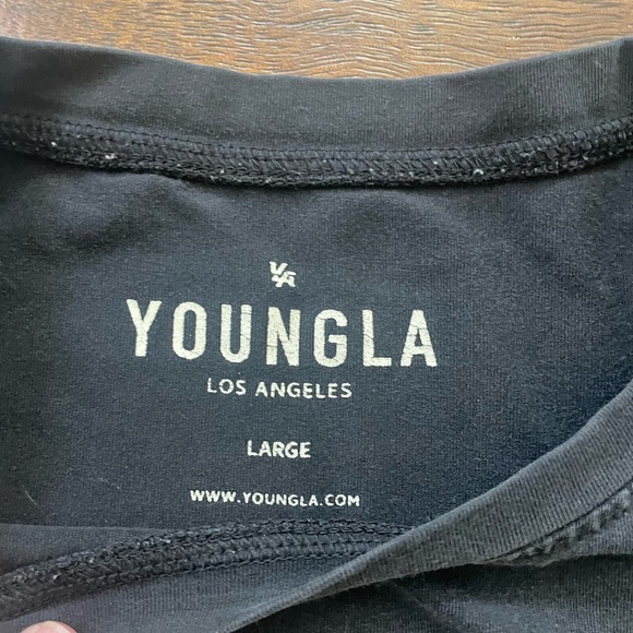 YoungLA Pantone Drip 449 Washed Drip Tee Black Double Sided Cotton Spandex L - Picture 6 of 10